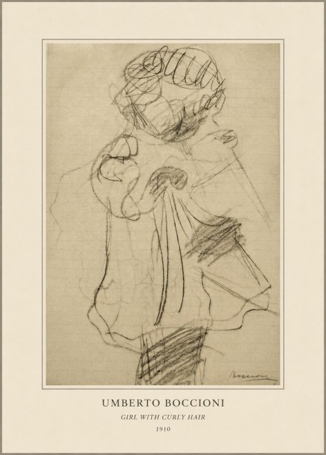 Umberto Boccioni Girl with Curly Hair No4 - Poster