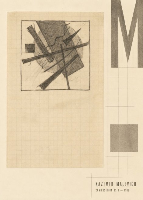 Kazimir Malevich Composition 15 T - 1916 No5 - Poster