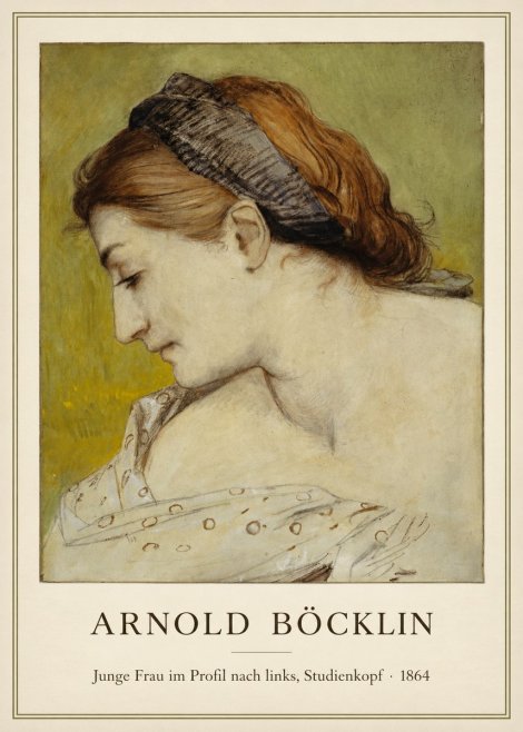 Arnold Böcklin Junge Frau Im Profil Nach Links, Studienkopf No1 - Poster