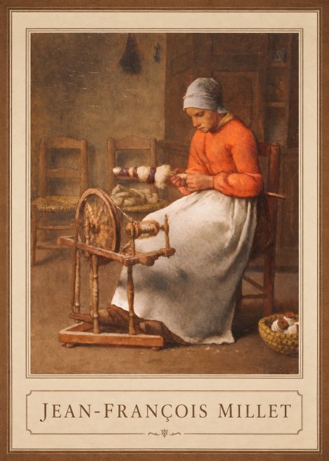 Jean-François Millet Woman Spinning No1 - Poster