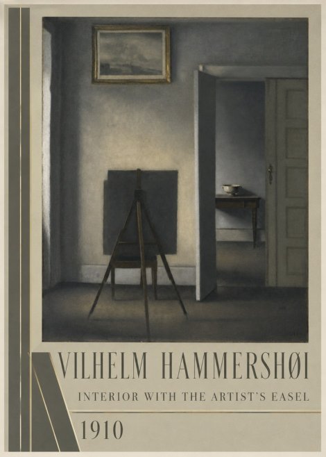 Vilhelm Hammershøi Interior with the Artist's Easel II No3 - Poster