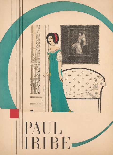Paul Iribe Woman in Teal Gown No6 - Poster