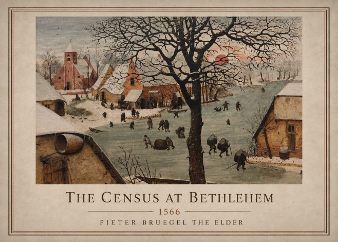 Pieter Bruegel The Census at Bethlehem V No4 - Poster
