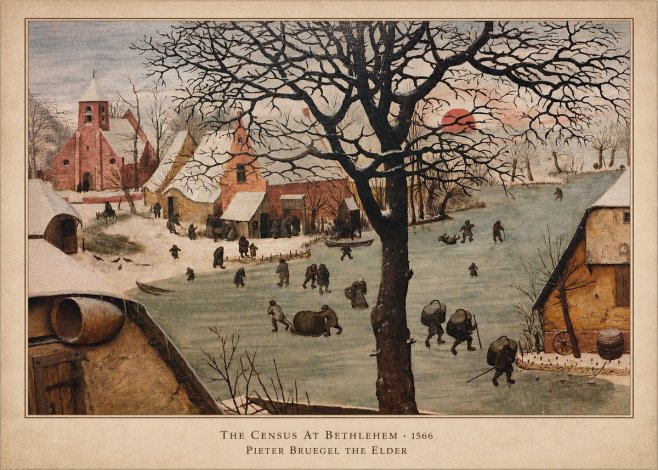Pieter Bruegel The Census at Bethlehem V No6 - Poster