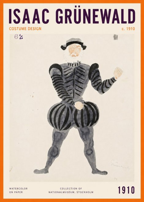 Isaac Grünewald Costume Design C. 1910 No2 - Poster