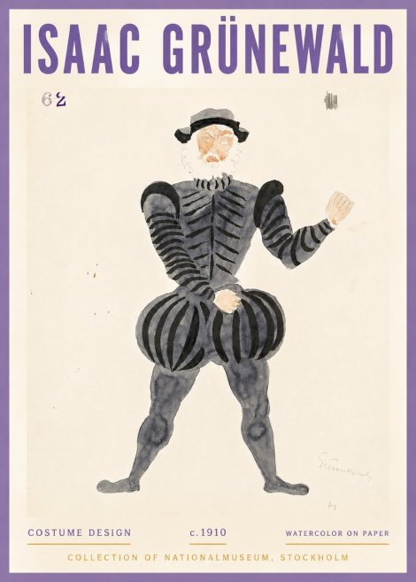 Isaac Grünewald Costume Design C. 1910 No4 - Poster
