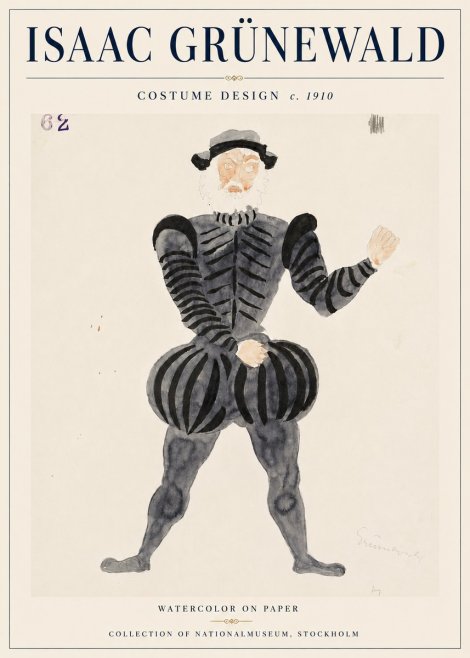 Isaac Grünewald Costume Design C. 1910 No6 - Poster