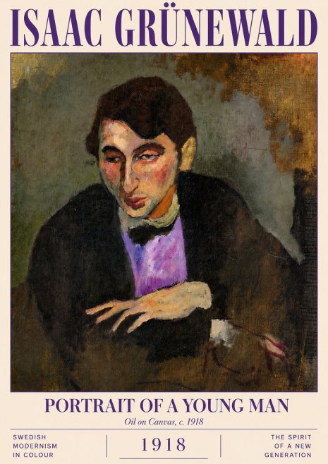 Isaac Grünewald Portrait of a Young Man No5 - Poster