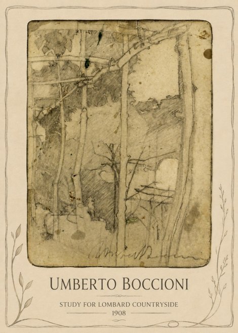 Umberto Boccioni Study for Lombard Countryside No3 - Poster