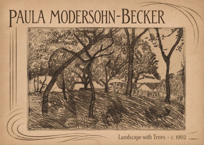 Paula Modersohn-Becker Landscape with Trees No2 - Poster