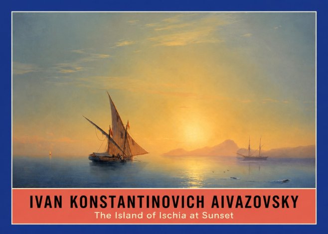 Ivan Konstantinovich Aivazovsky The Island of Ischia at Sunset No5 - Poster