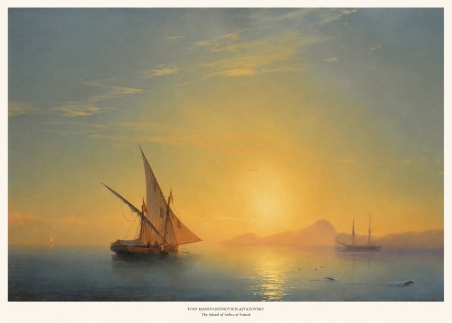 Ivan Konstantinovich Aivazovsky The Island of Ischia at Sunset No6 - Poster