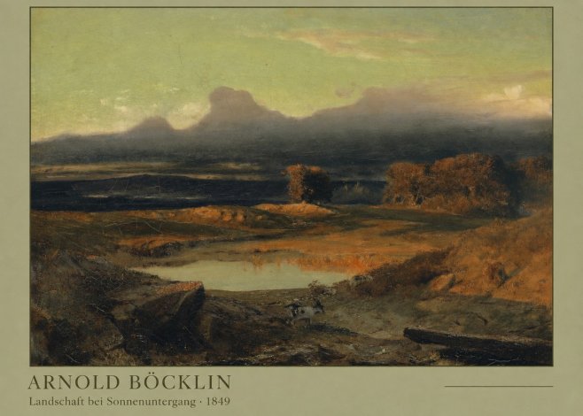Arnold Böcklin Landschaft Bei Sonnenuntergang No4 - Poster