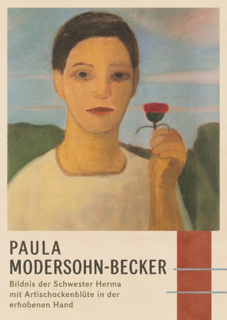 Paula Modersohn-Becker Bildnis Der Schwester Herma Mit Artischockenblüte in Der Erhobenen Hand No4 - Poster