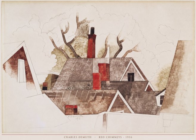 Charles Demuth Red Chimneys No6 - Poster