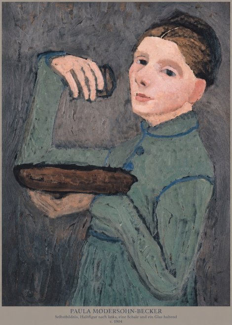 Paula Modersohn-Becker Selbstbildnis, Halbfigur Nach Links, Eine Schale Und Ein Glas Haltend No6 - Poster
