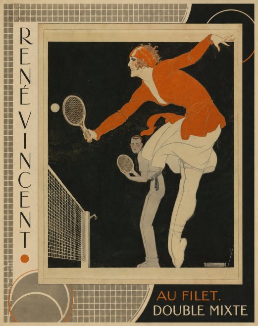 René Vincent Au Filet, Double Mixte No3 - Poster
