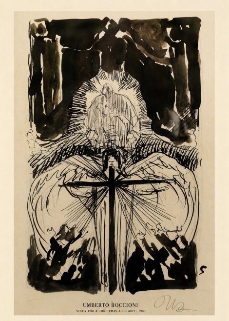 Umberto Boccioni Study for a Christmas Allegory No6 - Poster