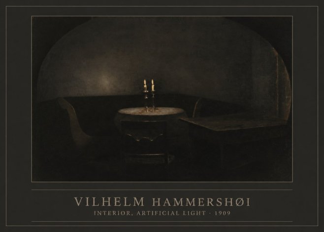 Vilhelm Hammershøi Interior, Artificial Light No1 - Poster
