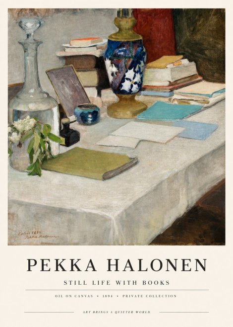 Pekka Halonen Still Life with Books No1 - Poster