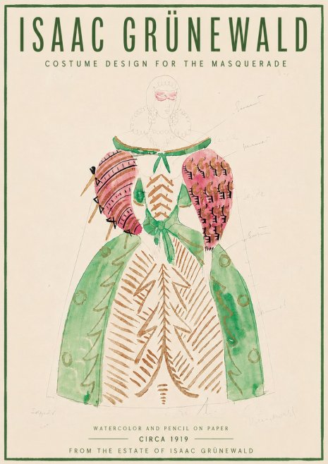 Isaac Grünewald Costume Design for the Masquerade No6 - Poster