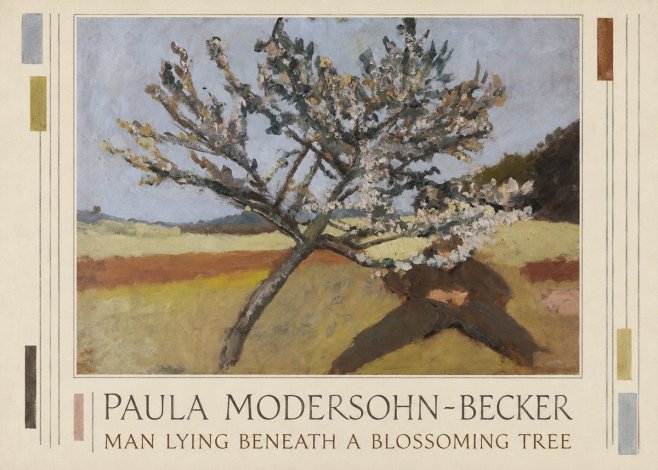 Paula Modersohn-Becker Man Lying Beneath a Blossoming Tree No3 - Poster