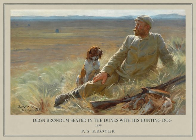 P.S. Krøyer Degn Brøndum Seated in the Dunes with His Hunting Dog No1 - Poster
