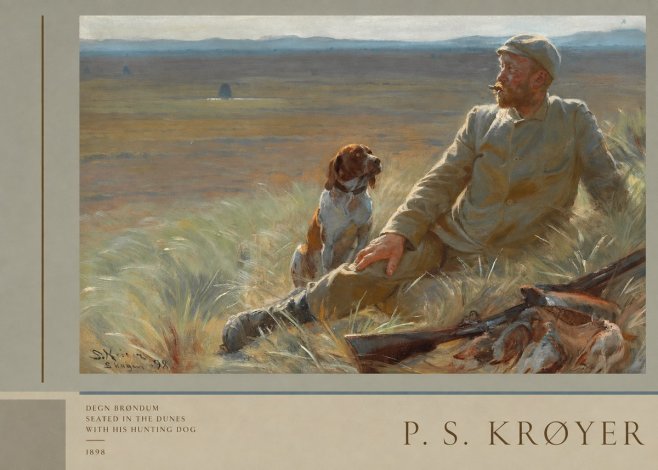 P.S. Krøyer Degn Brøndum Seated in the Dunes with His Hunting Dog No2 - Poster