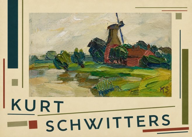 Kurt Schwitters Landscape with Windmill No3 - Poster
