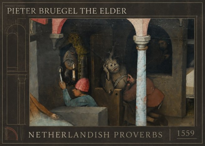 Pieter Bruegel Netherlandish Proverbs IX No1 - Poster