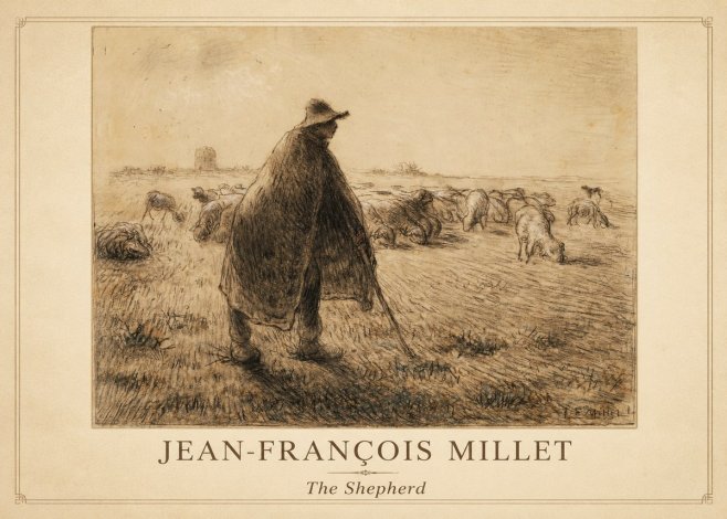 Jean-François Millet The Shepherd No1 - Poster