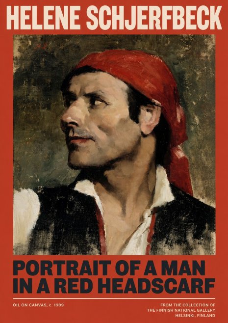 Helene Schjerfbeck Portrait of a Man in a Red Headscarf No2 - Poster