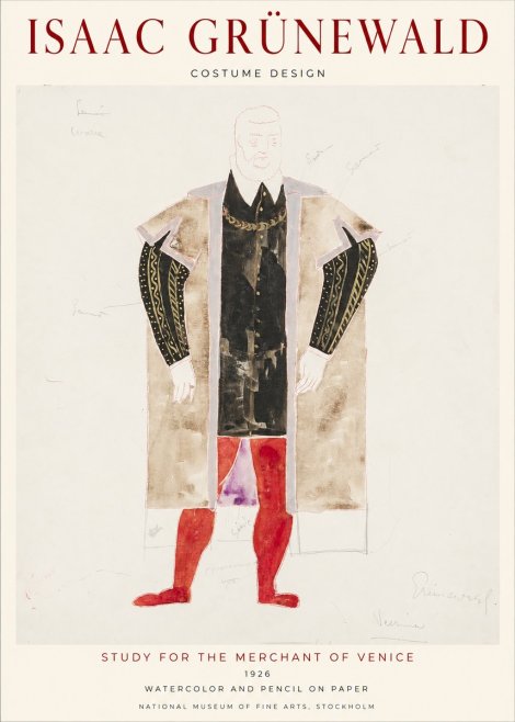 Isaac Grünewald Study for the Merchant of Venice No1 - Poster