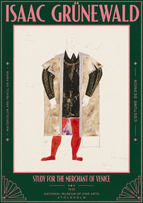 Isaac Grünewald Study for the Merchant of Venice No3 - Poster