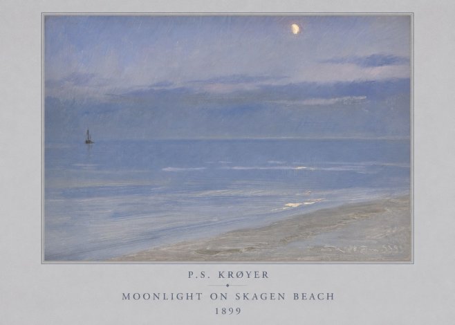 P.S. Krøyer Moonlight on Skagen Beach No4 - Poster