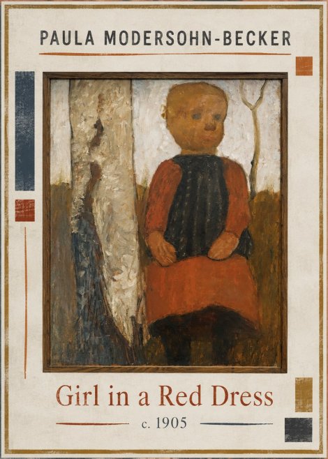 Paula Modersohn-Becker Girl in a Red Dress No1 - Poster