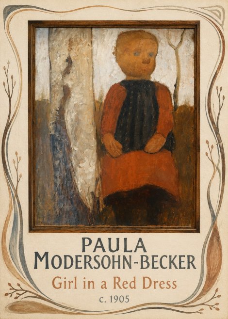 Paula Modersohn-Becker Girl in a Red Dress No3 - Poster