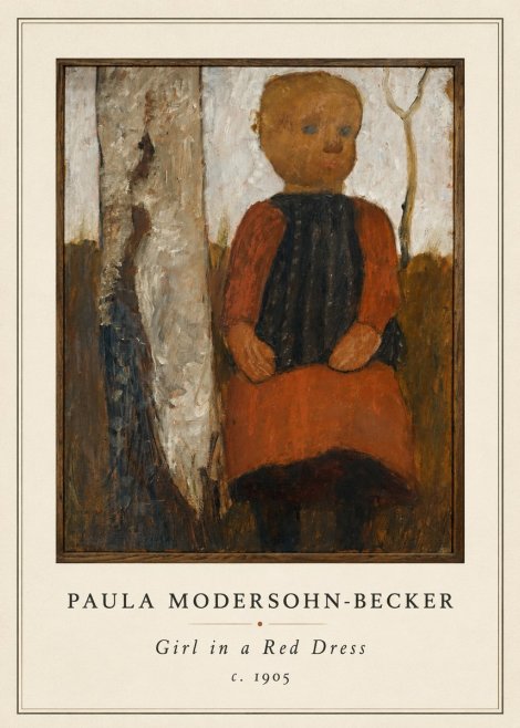 Paula Modersohn-Becker Girl in a Red Dress No4 - Poster