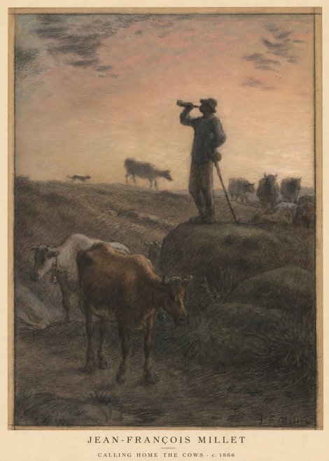 Jean-François Millet Calling Home the Cows No5 - Poster