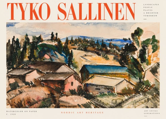 Tyko Sallinen Hillside Houses No3 - Poster