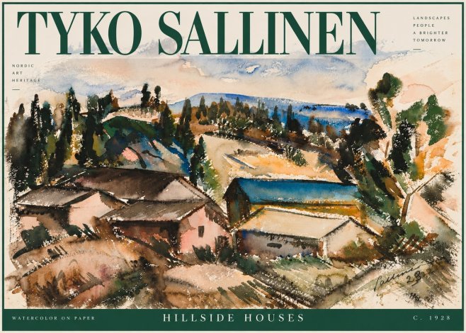 Tyko Sallinen Hillside Houses No4 - Poster