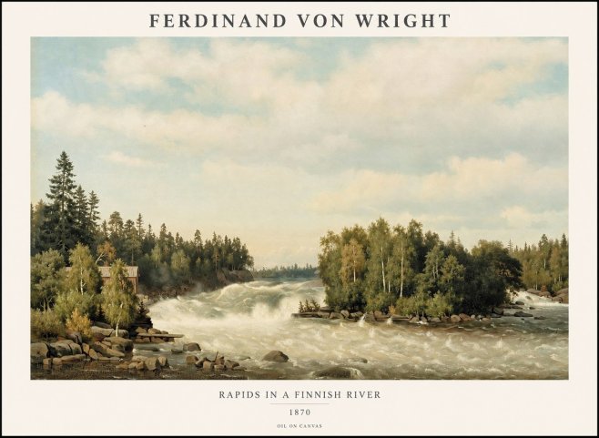 Ferdinand von Wright Rapids in a Finnish River No1 - Poster