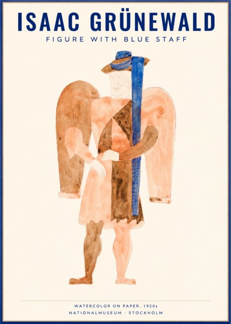 Isaac Grünewald Figure with Blue Staff No1 - Poster