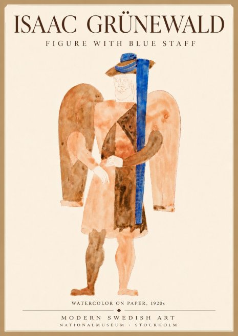 Isaac Grünewald Figure with Blue Staff No6 - Poster