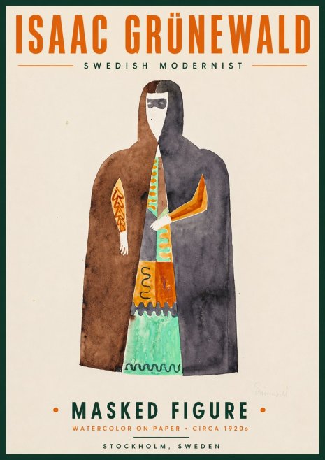 Isaac Grünewald Masked Figure No4 - Poster