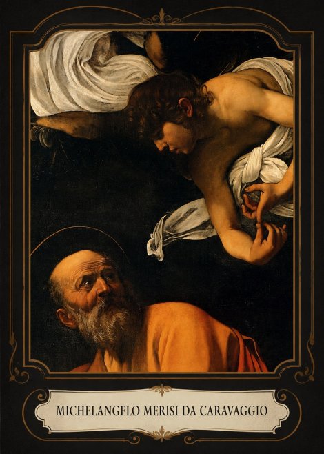 Michelangelo Merisi da Caravaggio The Inspiration of Saint Matthew I No4 - Poster
