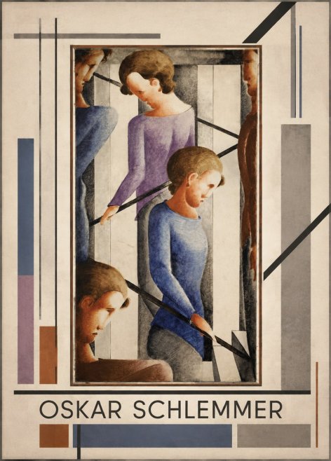 Oskar Schlemmer Staircase Figures II No1 - Poster