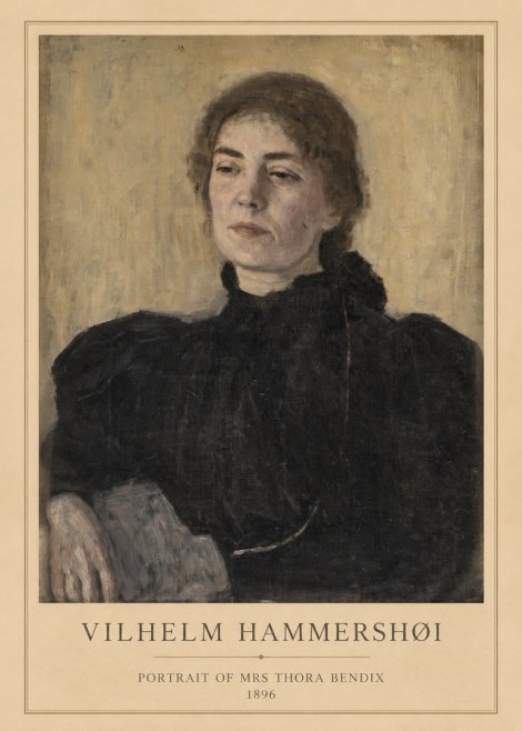 Vilhelm Hammershøi Portrait of Mrs Thora Bendix No1 - Poster