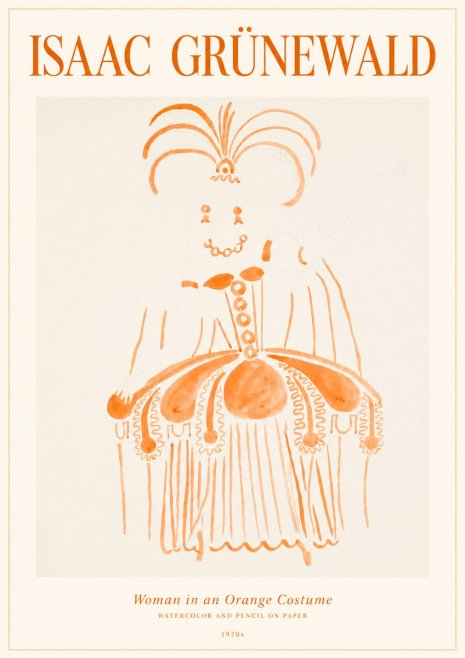 Isaac Grünewald Woman in an Orange Costume No1 - Poster