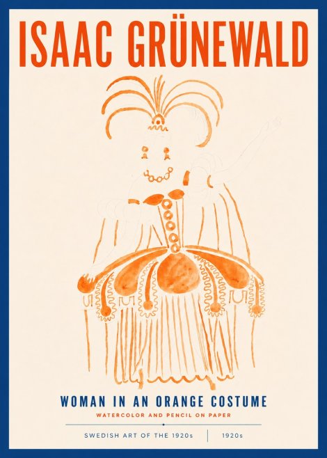 Isaac Grünewald Woman in an Orange Costume No4 - Poster